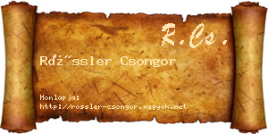 Rössler Csongor névjegykártya